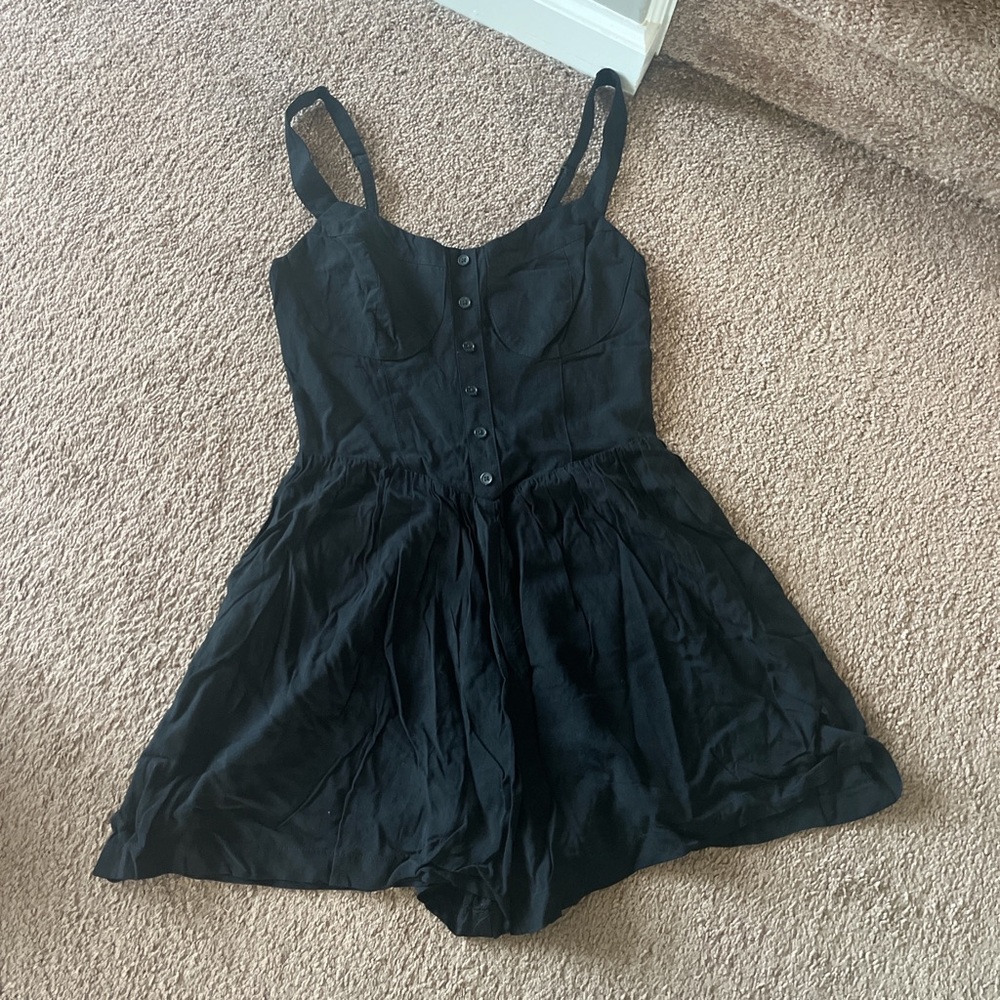 Black Button-Up Romper